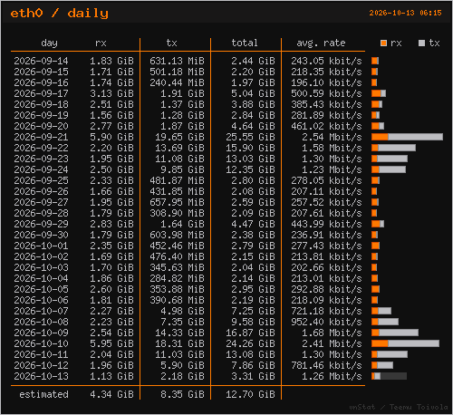 vnstat daily graph