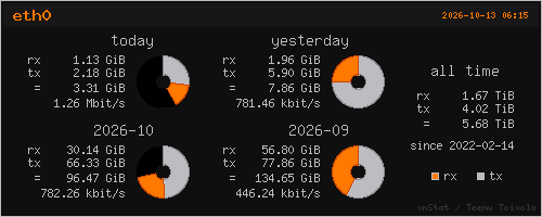 vnstat summary